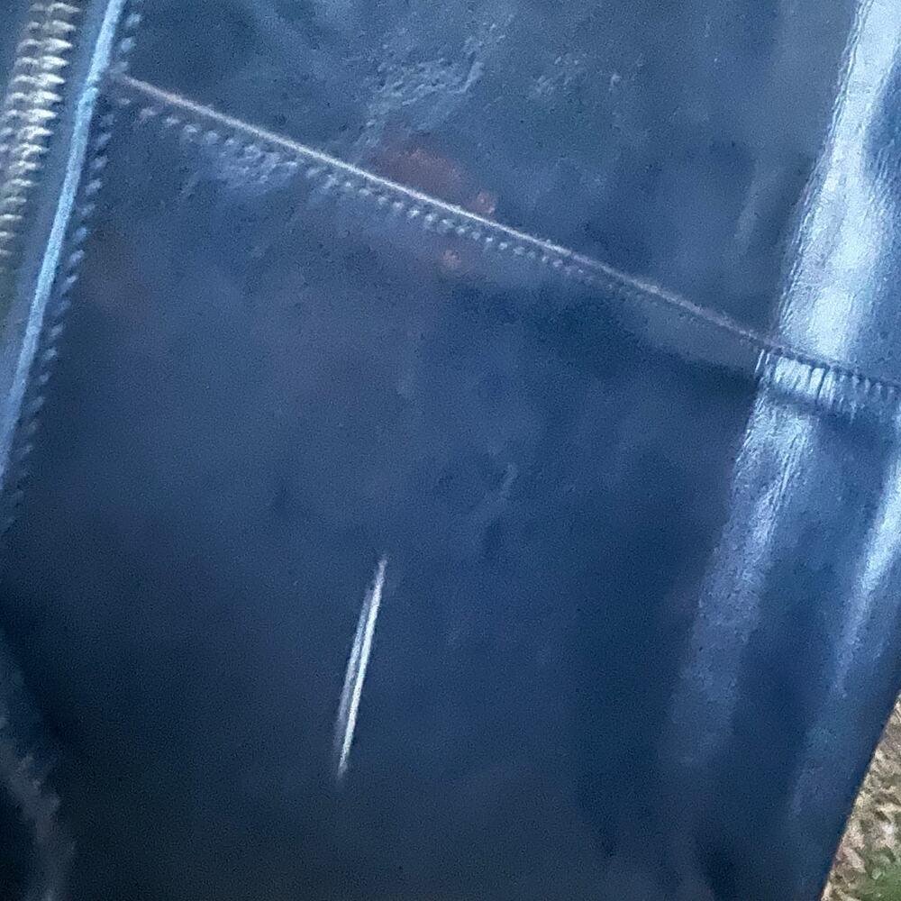 Borgasets Leather Tote Bag Navy - Picture 10 of 11